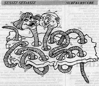 Figure 9 - Caricature de Nuri Kurtcebe, Cumhuriyet, 18 juin 1996.