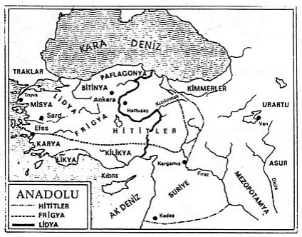 Figure 1 - Hittites, Phrygiens et Lydiens en Anatolie 